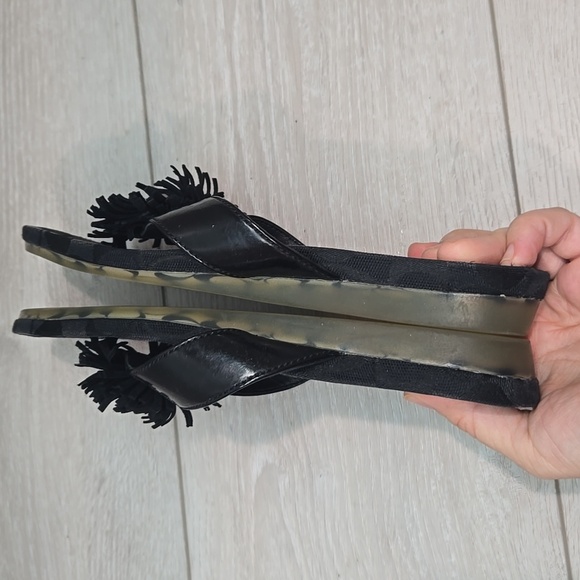 Coach Women's Suki Logo Signature Thong T Strap Slide Sandals Shoes Sz 7B - Picture 8 of 10